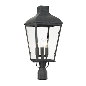 Dumont - Three Light Outdoor Post Mount In Traditional And Contemporary Style - 9.25 Inches Wide By 23 Inches High