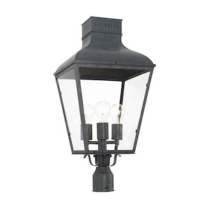 Dumont - Three Light Outdoor Post Mount In Traditional And Contemporary Style - 12 Inches Wide By 25 Inches High