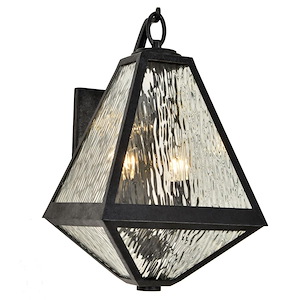 Glacier - Two Light Outdoor Wall Mount in Classic Style - 11 Inches Wide by 16.75 Inches High