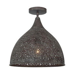 Jasmine - 1 Light Semi-Flush Mount-14 Inch Tall and 14 Inch Wide - 1394969