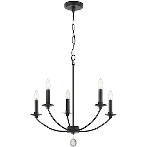 Mila - 5 Light Chandelier-24 Inches Tall and 24 Inches Wide