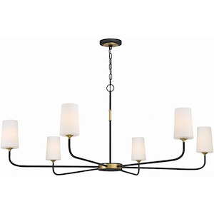 Niles - 6 Light Chandelier In Traditional Style-22.25 Inches Tall and 54 Inches Wide