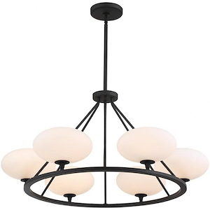 Parker - 6 Light Chandelier In Classic Style - 34.37 Inches Wide By 17.25 Inches High