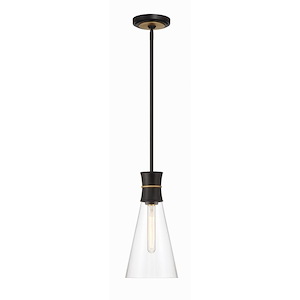Quinn - 60W 1 LED Mini Pendant-14 Inches Tall and 7 Inches Wide