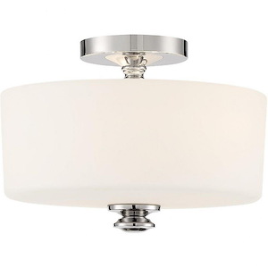 Travis - 2 Light Flush Mount in Minimalist Style - 12.5 Inches Wide by 9.25 Inches High