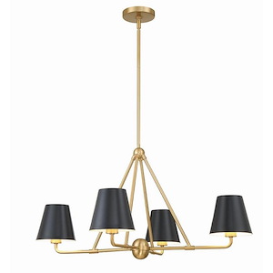 Xavier - 4 Light Chandelier In Traditional Style-17 Inches Tall and 31.75 Inches Wide