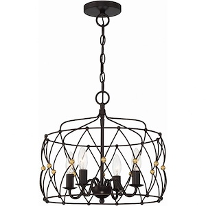 Zucca - 4 Light Chandelier-14.5 Inches Tall and 16.5 Inches Wide