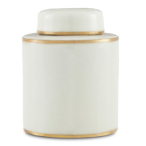 Ivory - Small Tea Cannister In 9.38 Inches Tall and 7 Inches Wide