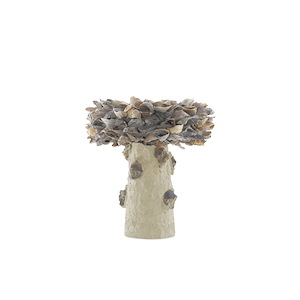 Oyster Shell - Small Bird Bath-14 Inches Tall and 13.5 Inches Wide - 861721