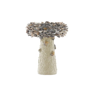 Oyster Shell - Medium Bird Bath-21.5 Inches Tall and 17.5 Inches Wide - 861722