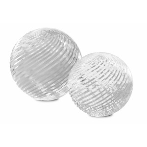 Medici - Glass Sphere Sculpture (Set of 2)-4.5 Inches Tall and 4.75 Inches Wide
