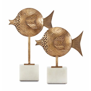 Cici - Fish Sculpture (Set of 2)-15.5 Inches Tall and 9.5 Inches Wide