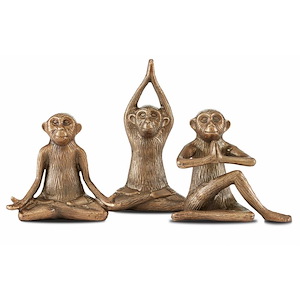 Zen - Monkey Sculpture (Set of 3)-11.625 Inches Tall and 8.5 Inches Wide