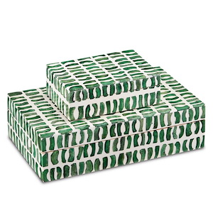 Emerald - Box (Set of 2)-3 Inches Tall and 10.5 Inches Wide