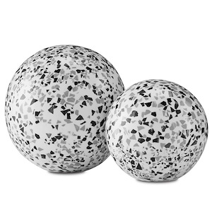 Ross Speckle - Sphere Sculpture (Set of 2)-8.25 Inches Tall and 8.25 Inches Wide