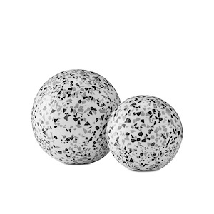 Ross Speckle - Sphere Sculpture (Set of 2)-8.25 Inches Tall and 8.25 Inches Wide