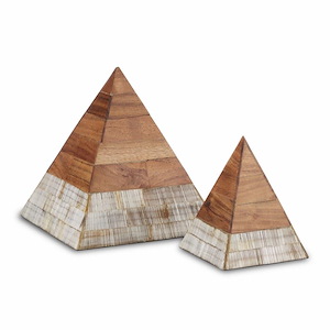 Hyson - Pyramids Sculpture (Set of 2)-7.5 Inches Tall and 7.25 Inches Wide