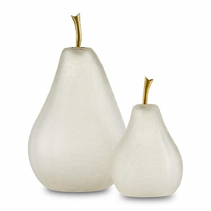 Glass Pear - Sculpture (Set of 2)-12.25 Inches Tall and 6.625 Inches Wide