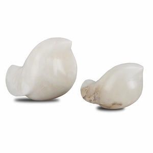 Saras - Alabaster Bird (Set of 2)-5 Inches Tall and 5 Inches Wide