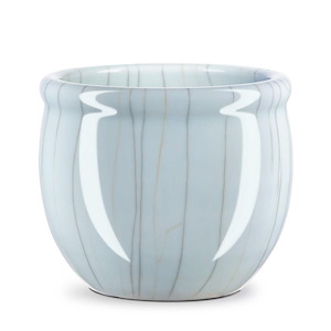 Celadon Crackle - Round Planter-7.75 Inches Tall and 8.5 Inches Wide