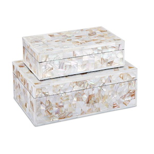Uma - Box (Set of 2) In Contemporary Style-4.5 Inches Tall and 12 Inches Wide