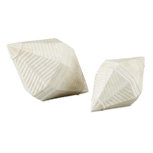 Pavi Bone Prism - Sculpture (Set of 2)-11.25 Inches Tall and 7 Inches Wide