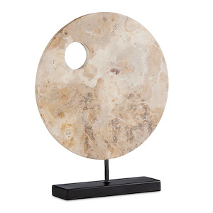 Wes Marble Disc - Sculpture In Contemporary Style-15.75 Inches Tall and 13 Inches Wide