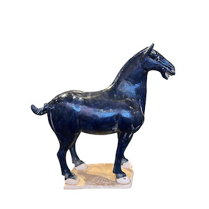 Tang Dynasty - Large Horse Sculpture-21.5 Inches Tall and 22.5 Inches Wide