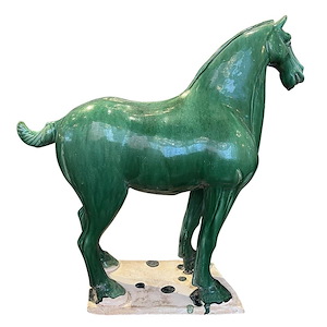 Tang Dynasty - Large Horse Sculpture-21.5 Inches Tall and 22.5 Inches Wide