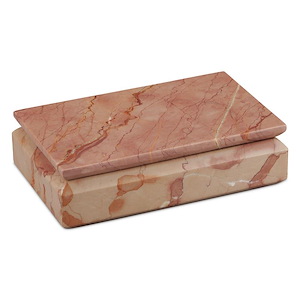 Leslie Rosa - Marble Box In Modern Style-2.75 Inches Tall and 10 Inches Wide