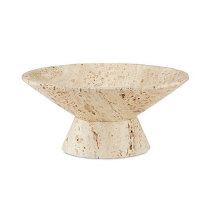 Lubo Travertine - Small Bowl In Modern Style-4.5 Inches Tall and 9.5 Inches Wide