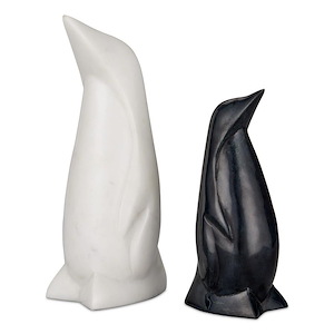 Penguin - Sculpture (Set of 2) In Modern Style-10 Inches Tall and 3 Inches Wide