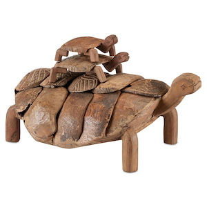 Turtle - Sculpture (Set of 2) In Rustic Style-14 Inches Tall and 20 Inches Wide
