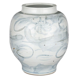 Ming-Style Countryside - Large Preserve Pot In Traditional Style-13.25 Inches Tall and 13 Inches Wide