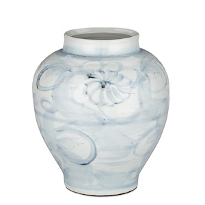 Ming-Style Countryside - Medium Preserve Pot In Traditional Style-10.25 Inches Tall and 9 Inches Wide
