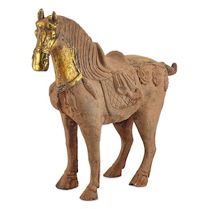 Tang Dynasty Iron Horse - Left Sculpture-16.5 Inches Tall and 16.5 Inches Wide