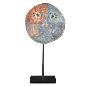Artisan Large Face Disc - Sculpture-18.25 Inches Tall and 9 Inches Wide