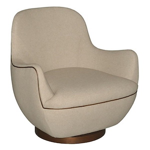 Brene - Oatmeal Swivel Chair In 33 Inches Tall and 32 Inches Wide - 1087545