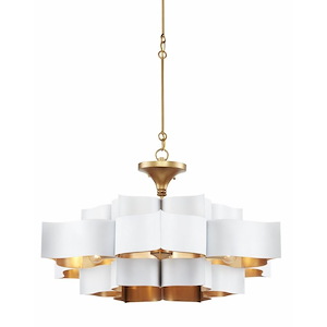 Grand Lotus - 6 Light Chandelier In 16 Inches Tall and 30 Inches Wide