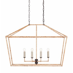 Denison - 6 Light Rectangular Chandelier In 34 Inches Tall and 40 Inches Wide - 1087564