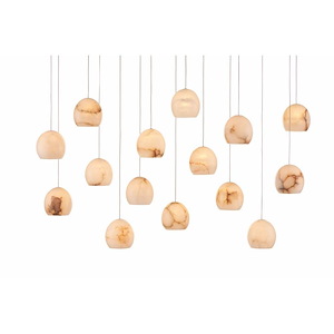 Lazio - 15 Light Rectangular Multi-Drop Pendant In 8 Inches Tall and 48 Inches Wide - 1087600