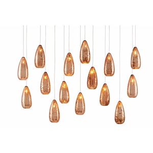 Rame - 15 Light Rectangular Multi-Drop Pendant In 11.5 Inches Tall and 48 Inches Wide - 1087629