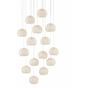 Piero - 15 Light Round Multi-Drop Pendant In 8 Inches Tall and 21 Inches Wide