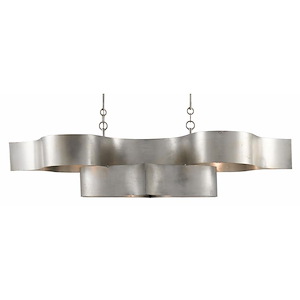 Grand Lotus - 6 Light Oval Chandelier-13.25 Inches Tall and 50.5 Inches Wide