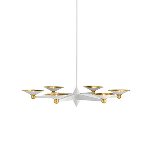 Moderne - 6 Light Chandelier-14 Inches Tall and 49.5 Inches Wide