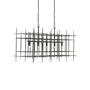 Steelhouse - 5 Light Rectangular Chandelier-24.5 Inches Tall and 48 Inches Wide - 1296707