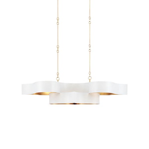 Grand Lotus - 6 Light Oval Chandelier In 13.25 Inches Tall and 50.5 Inches Wide - 1087587