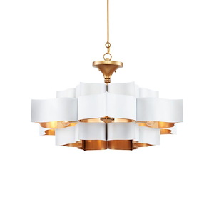 Grand Lotus - 6 Light Chandelier In 16 Inches Tall and 30 Inches Wide - 1087586
