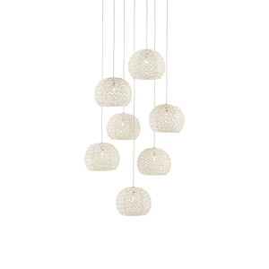 Piero - 7 Light Multi-Drop Pendant In 8 Inches Tall and 17 Inches Wide - 1087627