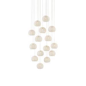 Piero - 15 Light Round Multi-Drop Pendant In 8 Inches Tall and 25 Inches Wide - 1087622